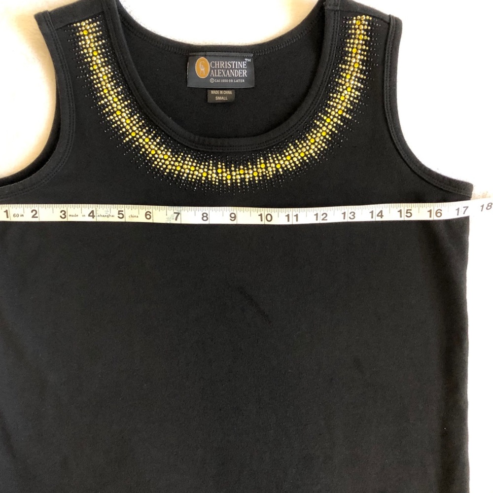 NWOT Christine Alexander embellished sleeveles top - Picture 3 of 5